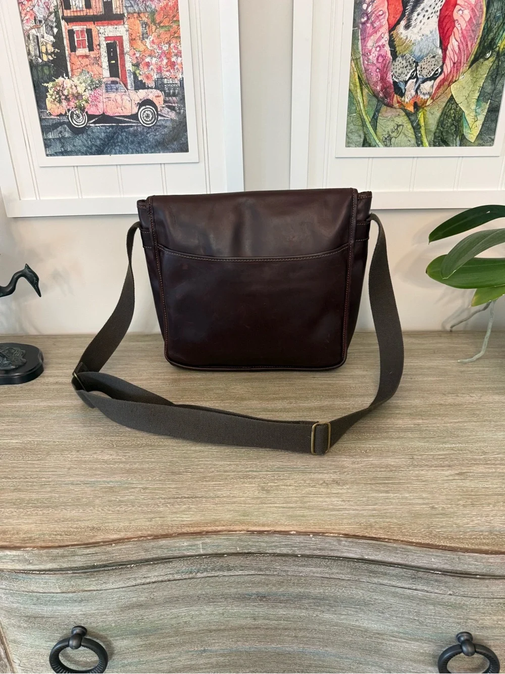 RARE VTG Levenger by Tusting Leather Messenger Bag Made in England